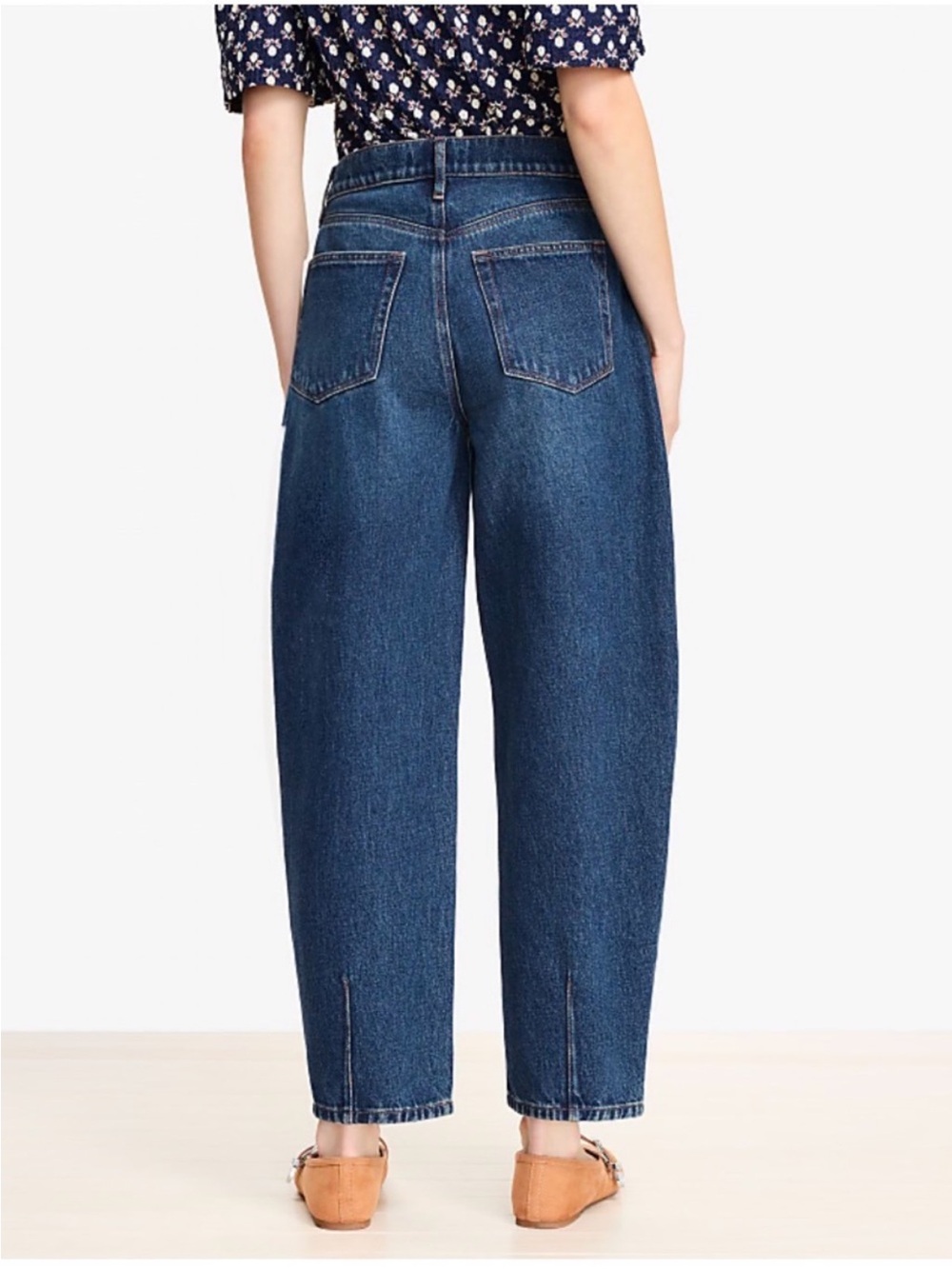 NWT LOFT Barrel Jeans Curvy High Rise Dark Wash 100% Cotton Sz 29/8 - Picture 10 of 11